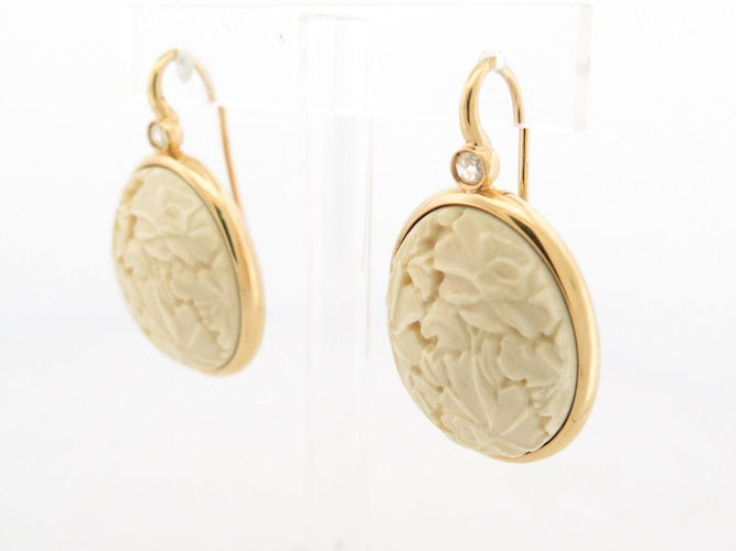 Boucles d'oreilles boucles d'oreilles POMELLATO victoria engraved or jaune 18k agate 58 Facettes 268835