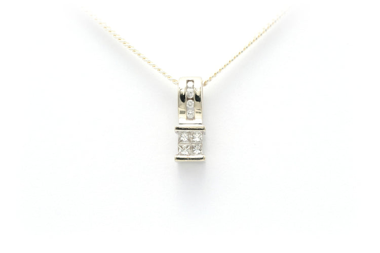 Pendentif Pendentif contemporain en or blanc serti de diamants 58 Facettes 22295