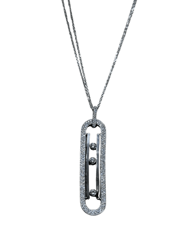 Collier Messika - Sautoir Move 10th Anniversary - Or blanc et Diamants 58 Facettes 1.0000887/1