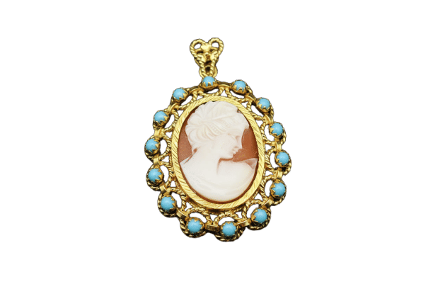 Pendentif Caméo « Gouttes de la mer » 58 Facettes