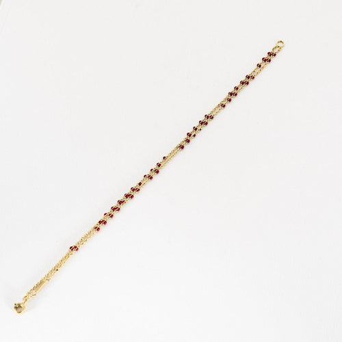 CLOZEAU - Pulsera de oro amarillo y resina de color rojo 