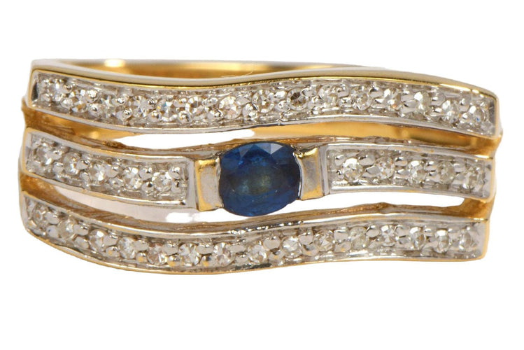 Bague 58 Bague Or jaune Saphir, Diamant 58 Facettes 00390CN