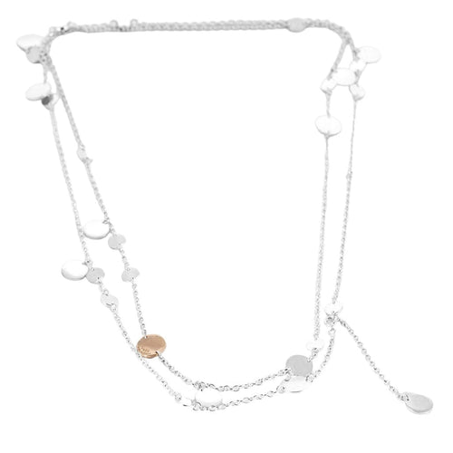 Collier HERMES - Ex-Libris - Sautoir en Argent et or rose 58 Facettes 58FC20