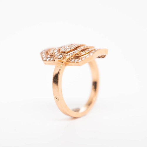 Bague 52 Bague My Way Statement or rose et diamants 58 Facettes 81094