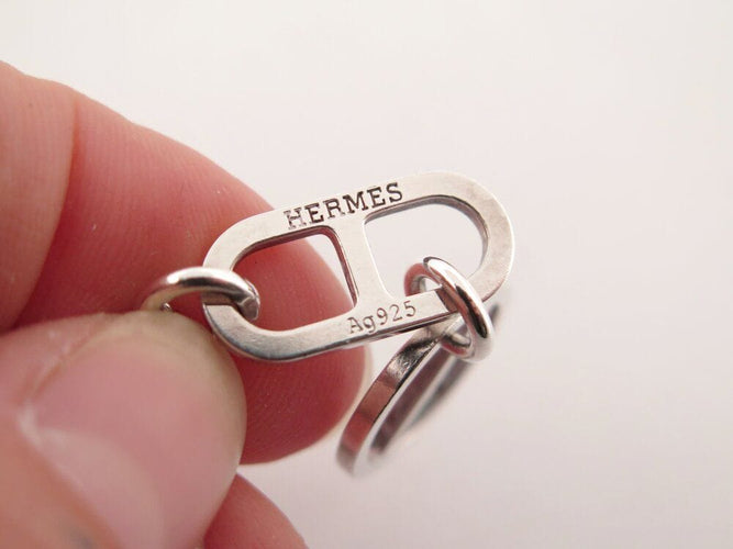 Collier collier HERMES pendentif azur pm chaine d'ancre en argent boite 58 Facettes 267569