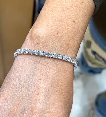 Bracelet Bracelet tennis or blanc et diamants 58 Facettes