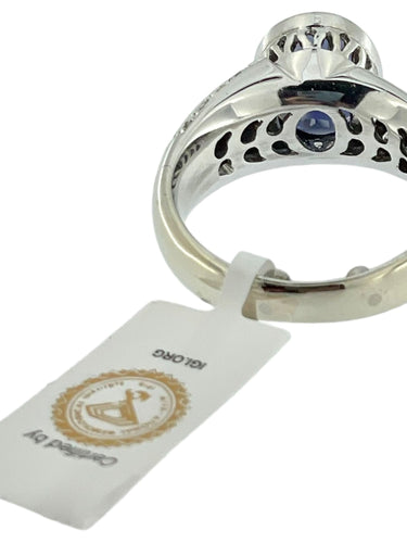 Bague 52.5 Bague cocktail en or blanc avec iolite et diamants 58 Facettes