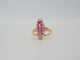 Bague 52 Bague Marquise or jaune, diamants, rubis 58 Facettes 4574