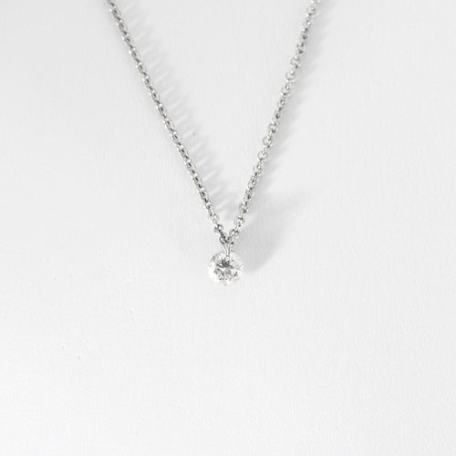 Collier COLLIER OR BLANC 1 DIAMANT O,20ct 58 Facettes M8927