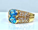 Bague 59 Bague bandeau Or jaune Topaze Diamants 58 Facettes AB229