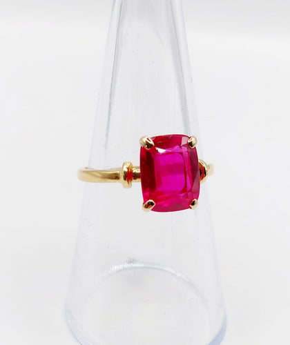 Bague 54.5 Bague cocktail Art Déco or jaune, rubis synthétique 58 Facettes A06308