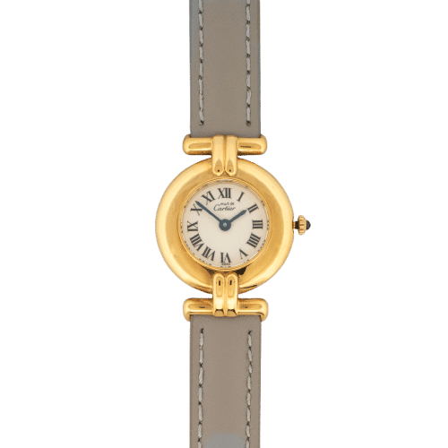 Montre Cartier - Montre Must Colisée cadran ivoire chiffres romains en vermeil 58 Facettes