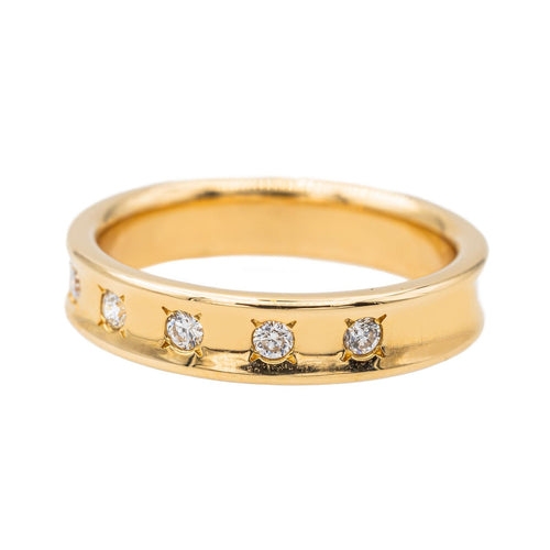 Bague 54 Bague Demi-alliance Or jaune Diamant 58 Facettes 3261222CN