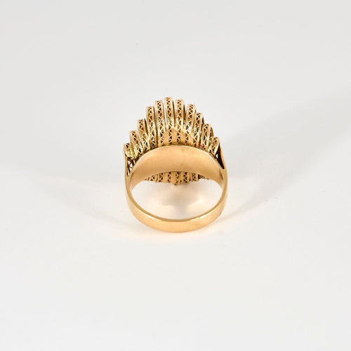 Bague 54 Bague Dôme Art Déco or jaune 58 Facettes