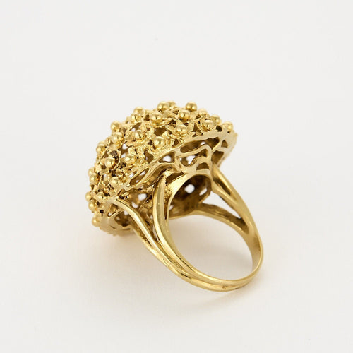 Bague 53 Bague dôme en or jaune 58 Facettes COL3141