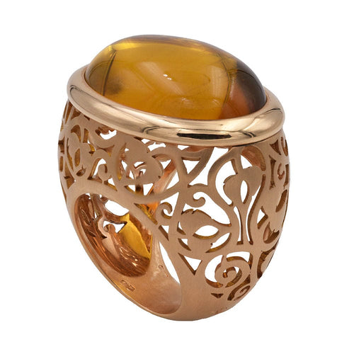 Bague POMELLATO - Bague Arabesque Ambre - Or rose brossé 58 Facettes