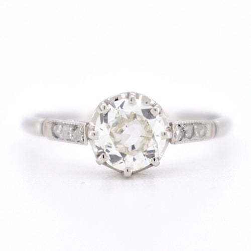 Bague 57 Bague de Fiançailles Solitaire avec Diamants - Belle Époque 58 Facettes 479