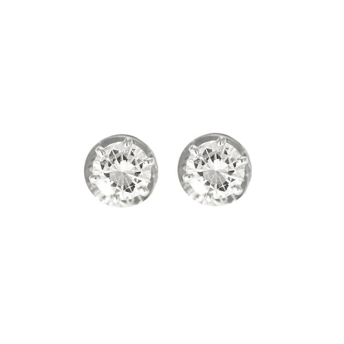 Boucles d'oreilles Clous d'oreilles or blance et diamants 58 Facettes 250041