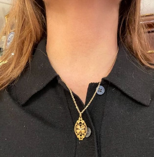 Pendentif Pendentif trèfle à quatre feuilles, époque 1900 58 Facettes