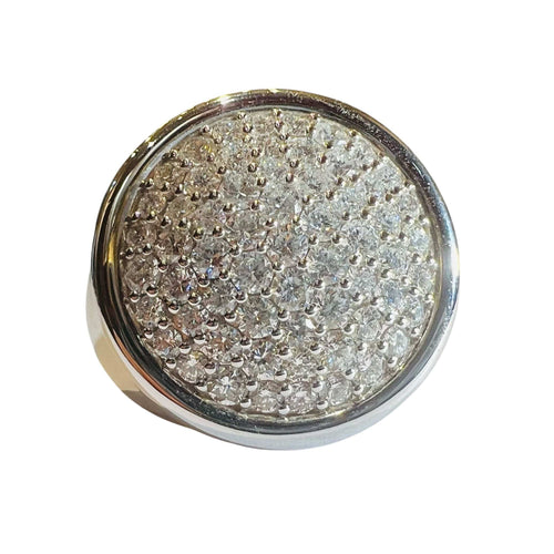 Bague 54.5 Bague or blanc diamants 2.15 cts 58 Facettes 7409 A