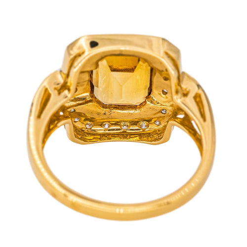 Bague 53 Bague Or jaune Citrine, Diamant 58 Facettes 4445903CN