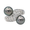Bague 53 Bague Toi et Moi Or blanc Diamant, Perle 58 Facettes 578034CD