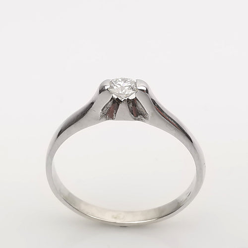 Bague 52 Solitaire en or blanc et Diamant 58 Facettes