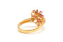 Bague 57 Bague contemporaine or jaune, rubis et diamants 58 Facettes B748