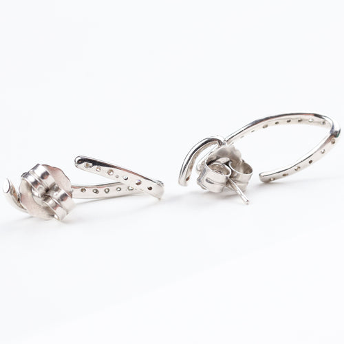Boucles d'oreilles Pendientes - Pendientes en oro blanco 18k et diamants taille brillant 58 Facettes 131366F