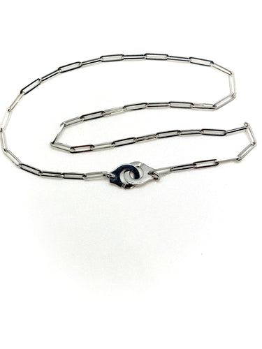 Collier DINH VAN - Collier menottes R10 or blanc 58 Facettes M9044