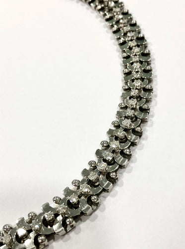 Collier Collier articulé or blanc et diamants 1960 58 Facettes