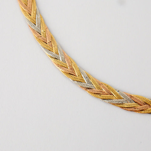 Collier Collier 3 ors maille tressée 58 Facettes