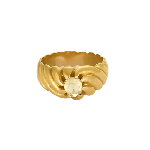 Bague 57.5 Bague en or jaune et rose diamantée 58 Facettes POI0046