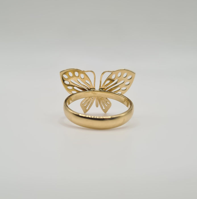 Anillo mariposa de oro amarillo