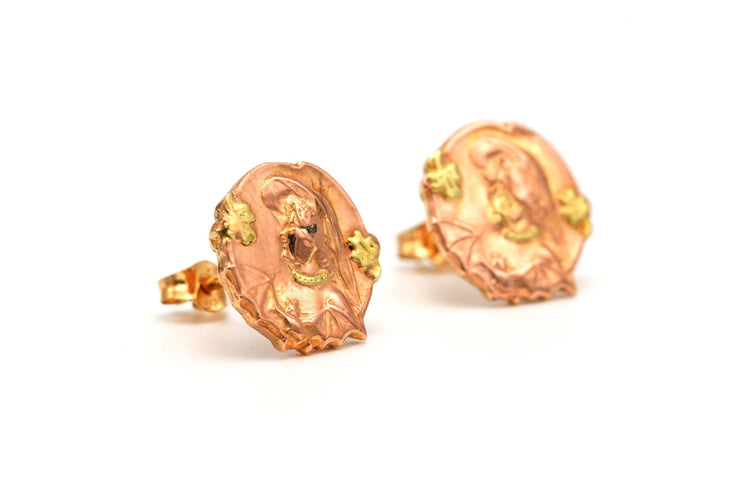 Boucles d'oreilles Boucles d'oreilles Art Nouveau en or jaune 58 Facettes 22959