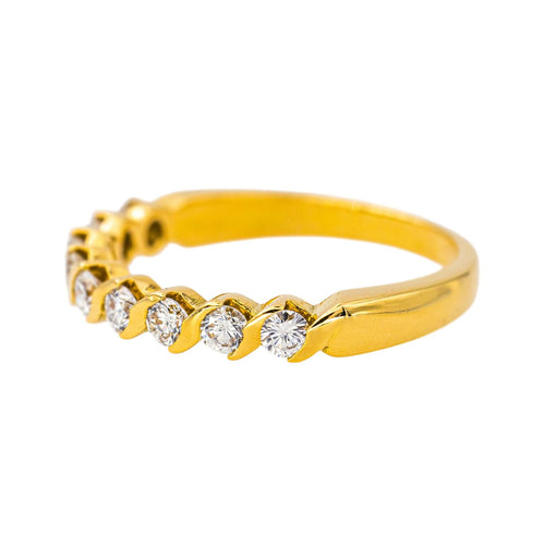 Bague 52 Bague Demi-alliance Or jaune Diamant 58 Facettes 4242529CN