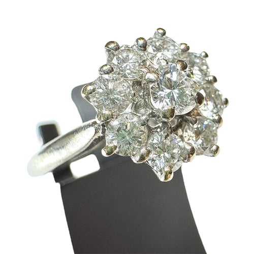 Bague 51 Bague Marguerite or blanc diamants 58 Facettes