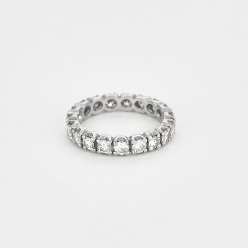 Bague 51.5 Alliance américaine en or blanc et diamants 58 Facettes COG04962