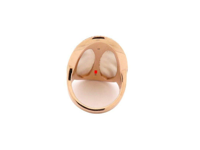 Bague 52 bague BULGARI intarsio nacre t52 en or rose 18k 14.3gr serti diamants 58 Facettes 267206