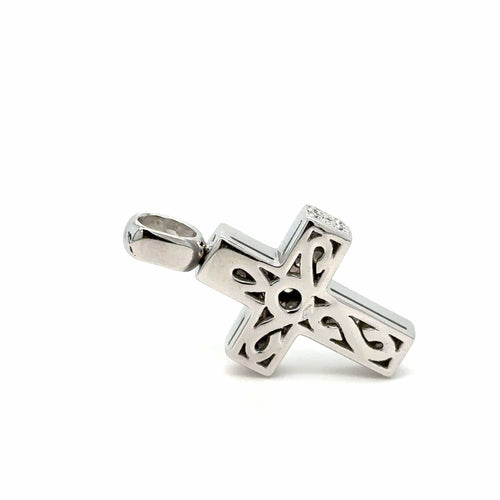 Pendentif PENDENTIF CROIX OR BLANC DIAMANTS 58 Facettes Ref 1.0000040/4