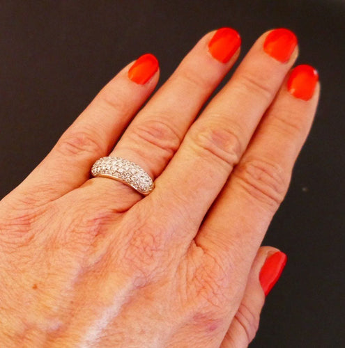 Bague 54.5 Bague pavage Diamants, Or Blanc 58 Facettes