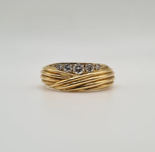 Bague 54 Bague or jaune diamants 58 Facettes