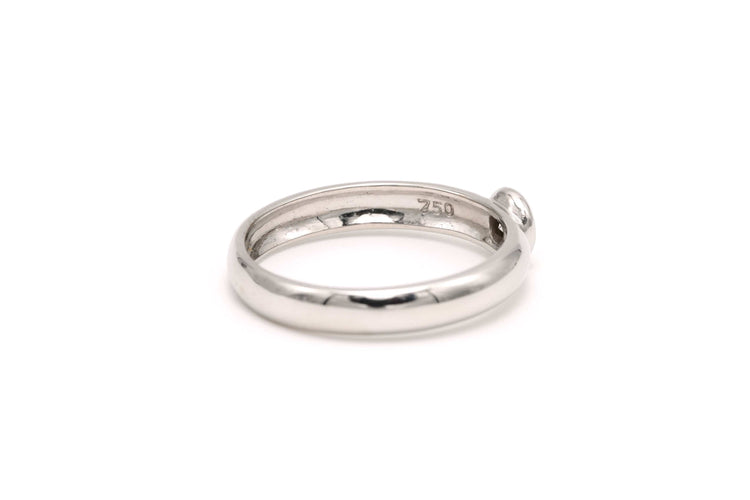 Bague 53 Solitaire contemporain en or blanc serti d'un diamant 58 Facettes 19664