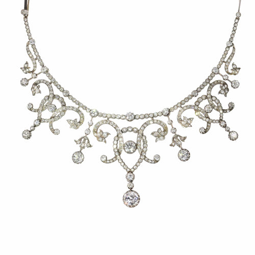 Collier Guirlande de diamants romantique victorienne – Un tour de cou de cérémonie et de sentiment 58 Facettes 25146-0152