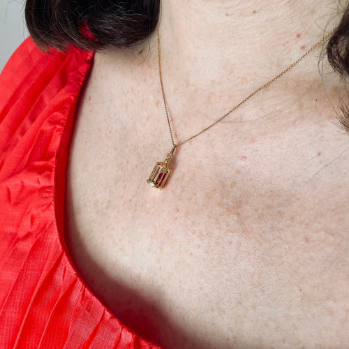 Pendentif Pendentif l'amour en cage rubis et or rose 58 Facettes 268