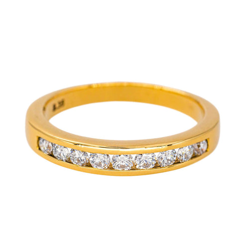 Bague 53 Bague  Demi-alliance  Or jaune Diamant 58 Facettes 4153442CN