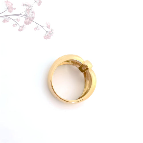 Bague 53.5 Bague godronnée Diamants Or 2 tons 58 Facettes AA 1726