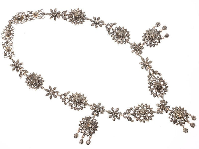 Collier L'amour d'un père : le collier de guirlande de diamants victorien des années 1850 58 Facettes 17073-0105