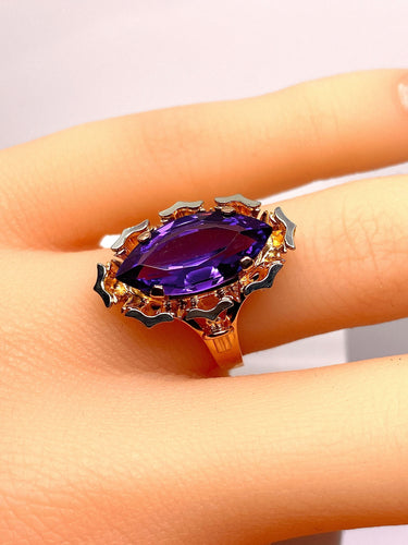 Bague 51 Bague en or jaune et améthyste 58 Facettes AB581