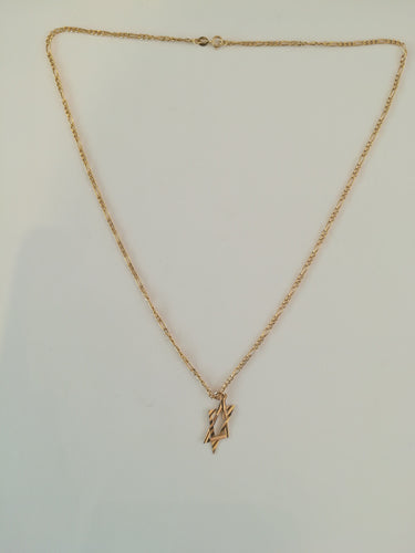 Collier Etoile de David Or Rose et Sa Chaine 58 Facettes